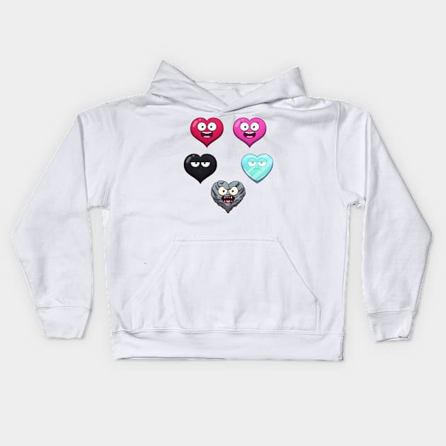 Types Of Hearts Kids Hoodie by TheMaskedTooner